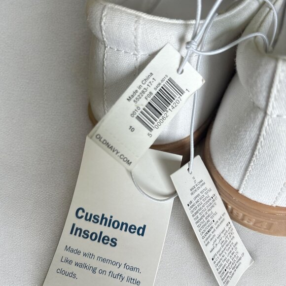 NWT Womens Slip-On Shoes 10 White Cushioned Boat Canvas Casual Sneakers Old Navy - Picture 8 of 8